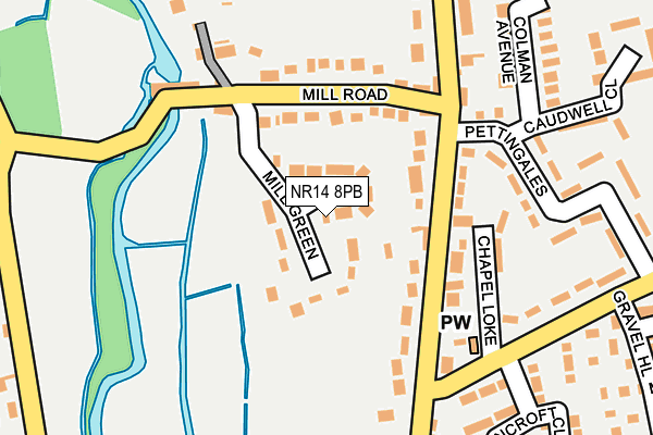 NR14 8PB map - OS OpenMap – Local (Ordnance Survey)
