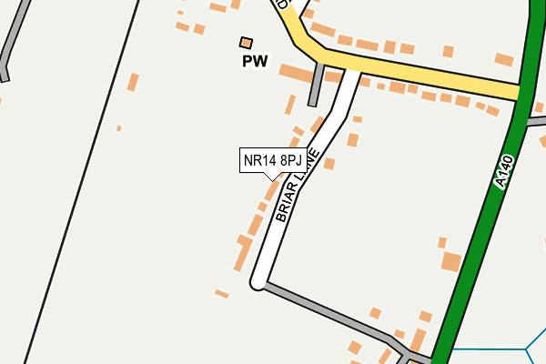 NR14 8PJ map - OS OpenMap – Local (Ordnance Survey)