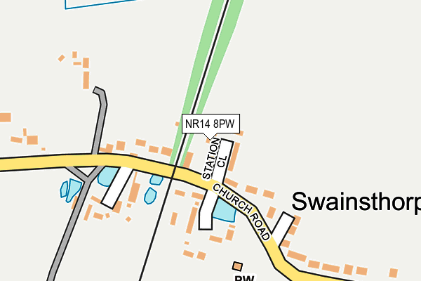 NR14 8PW map - OS OpenMap – Local (Ordnance Survey)