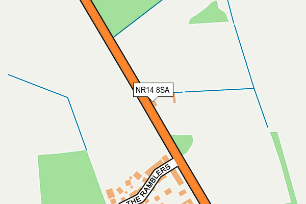 NR14 8SA map - OS OpenMap – Local (Ordnance Survey)