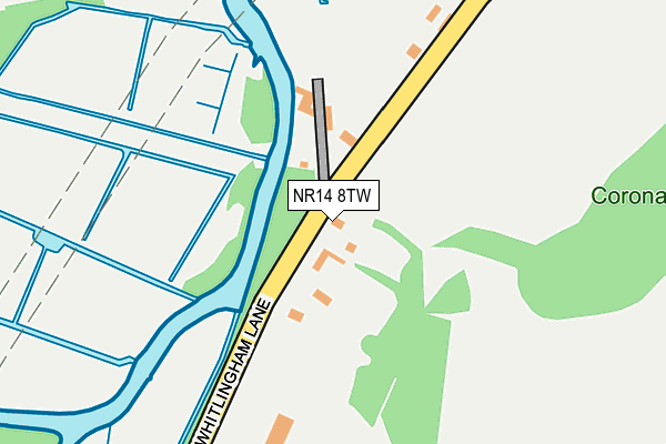 NR14 8TW map - OS OpenMap – Local (Ordnance Survey)