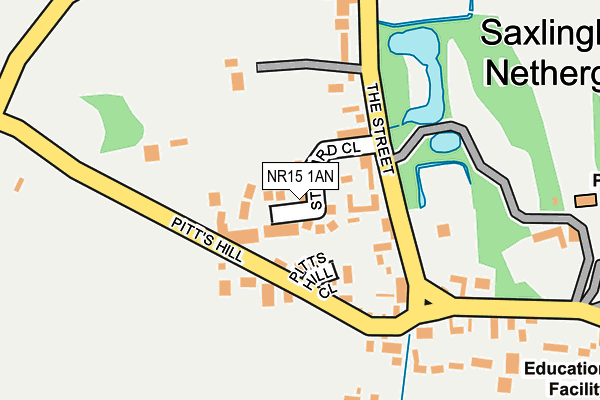 NR15 1AN map - OS OpenMap – Local (Ordnance Survey)