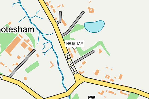 NR15 1AP map - OS OpenMap – Local (Ordnance Survey)