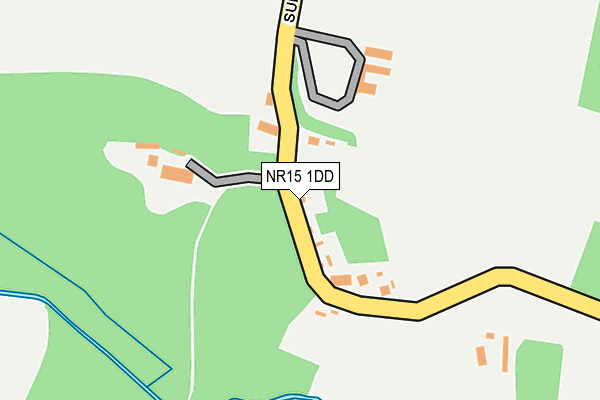 NR15 1DD map - OS OpenMap – Local (Ordnance Survey)