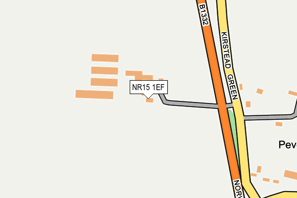 NR15 1EF map - OS OpenMap – Local (Ordnance Survey)