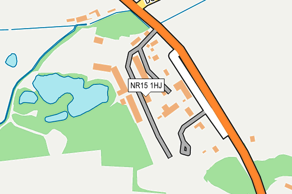 NR15 1HJ map - OS OpenMap – Local (Ordnance Survey)