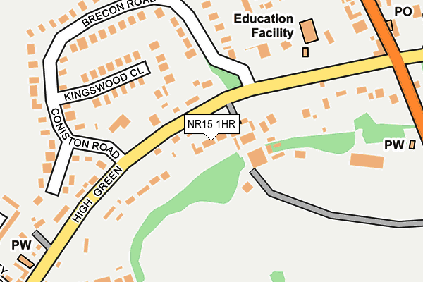 NR15 1HR map - OS OpenMap – Local (Ordnance Survey)