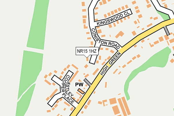 NR15 1HZ map - OS OpenMap – Local (Ordnance Survey)