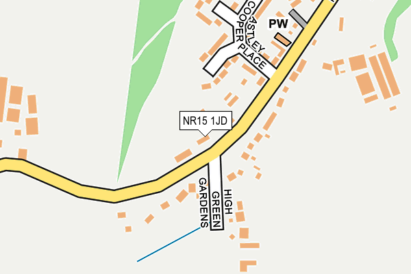NR15 1JD map - OS OpenMap – Local (Ordnance Survey)