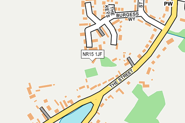 NR15 1JF map - OS OpenMap – Local (Ordnance Survey)