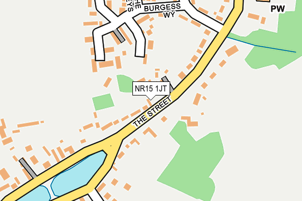 NR15 1JT map - OS OpenMap – Local (Ordnance Survey)