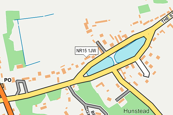 NR15 1JW map - OS OpenMap – Local (Ordnance Survey)