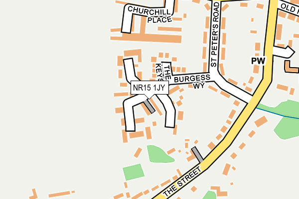 NR15 1JY map - OS OpenMap – Local (Ordnance Survey)