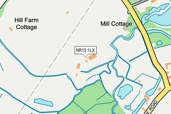 NR15 1LX map - OS OpenMap – Local (Ordnance Survey)