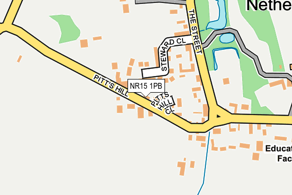 NR15 1PB map - OS OpenMap – Local (Ordnance Survey)