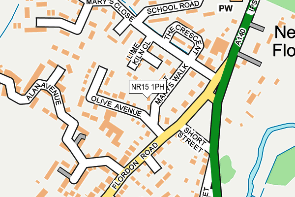 NR15 1PH map - OS OpenMap – Local (Ordnance Survey)