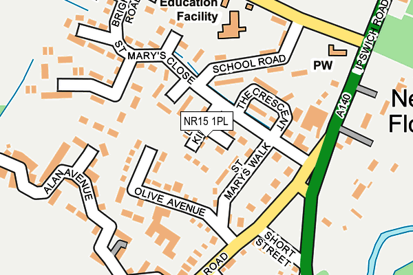 NR15 1PL map - OS OpenMap – Local (Ordnance Survey)