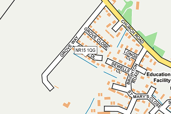 NR15 1QG map - OS OpenMap – Local (Ordnance Survey)