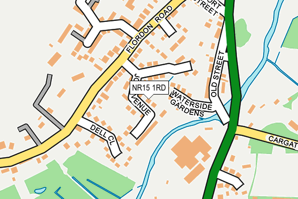 NR15 1RD map - OS OpenMap – Local (Ordnance Survey)