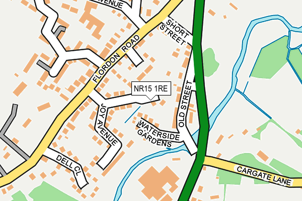 NR15 1RE map - OS OpenMap – Local (Ordnance Survey)