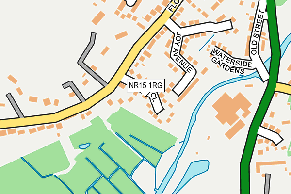 NR15 1RG map - OS OpenMap – Local (Ordnance Survey)