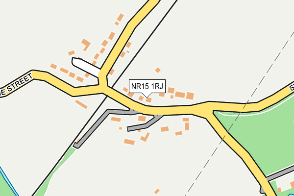 NR15 1RJ map - OS OpenMap – Local (Ordnance Survey)