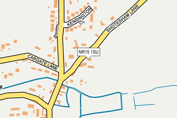 NR15 1SU map - OS OpenMap – Local (Ordnance Survey)