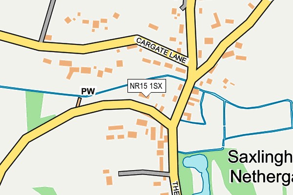 NR15 1SX map - OS OpenMap – Local (Ordnance Survey)