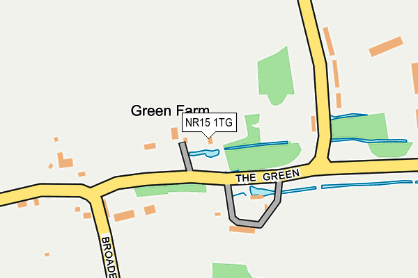 NR15 1TG map - OS OpenMap – Local (Ordnance Survey)