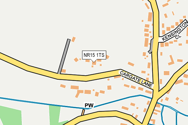 NR15 1TS map - OS OpenMap – Local (Ordnance Survey)