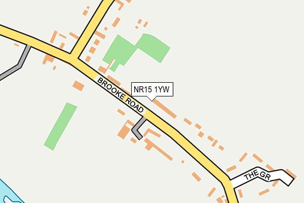 NR15 1YW map - OS OpenMap – Local (Ordnance Survey)