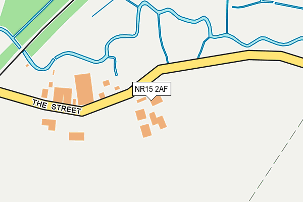 NR15 2AF map - OS OpenMap – Local (Ordnance Survey)