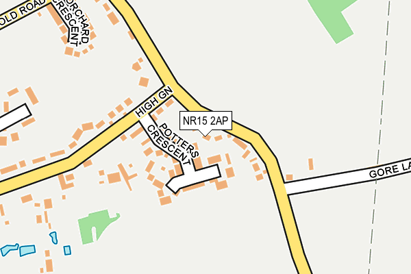 NR15 2AP map - OS OpenMap – Local (Ordnance Survey)