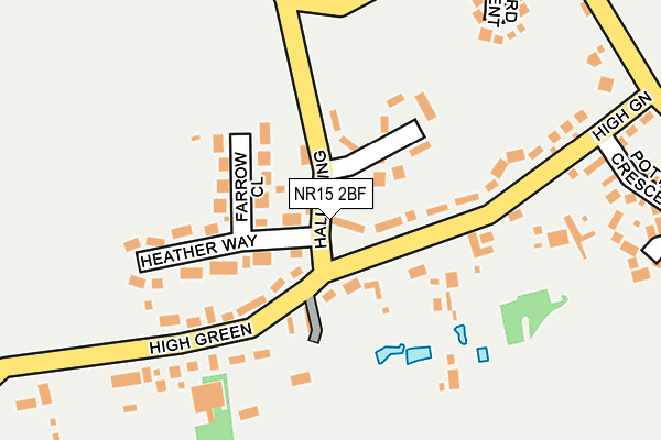 NR15 2BF map - OS OpenMap – Local (Ordnance Survey)