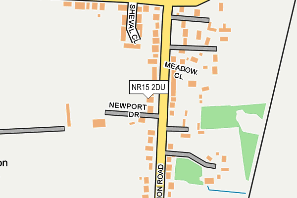 NR15 2DU map - OS OpenMap – Local (Ordnance Survey)