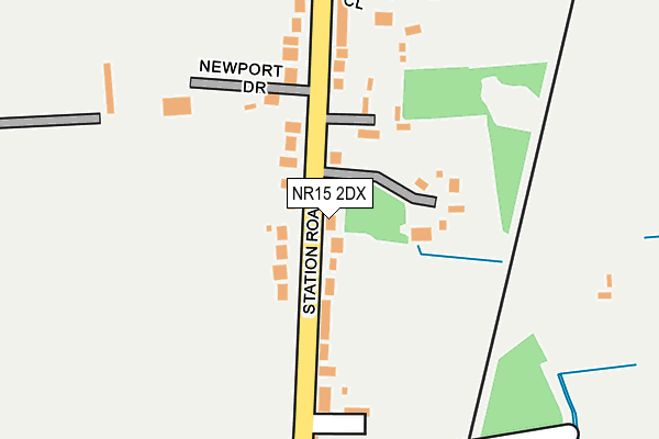 NR15 2DX map - OS OpenMap – Local (Ordnance Survey)