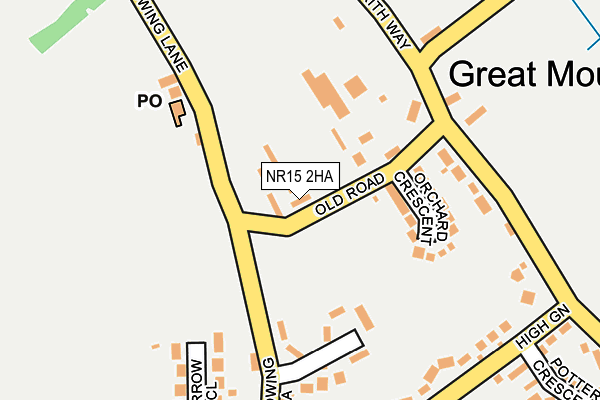 NR15 2HA map - OS OpenMap – Local (Ordnance Survey)