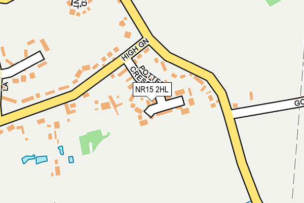 NR15 2HL map - OS OpenMap – Local (Ordnance Survey)
