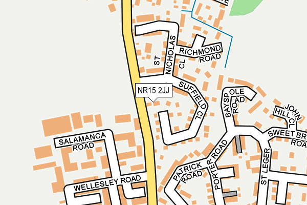 NR15 2JJ map - OS OpenMap – Local (Ordnance Survey)