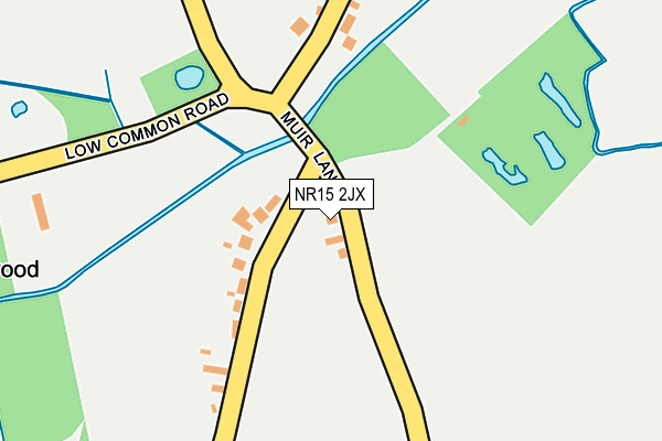 NR15 2JX map - OS OpenMap – Local (Ordnance Survey)