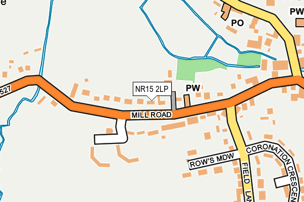 NR15 2LP map - OS OpenMap – Local (Ordnance Survey)