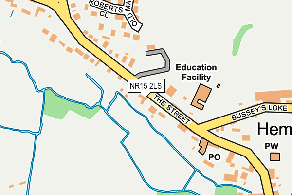 NR15 2LS map - OS OpenMap – Local (Ordnance Survey)