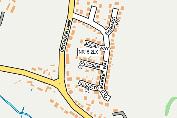 NR15 2LX map - OS OpenMap – Local (Ordnance Survey)