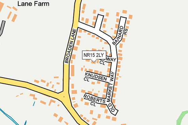 NR15 2LY map - OS OpenMap – Local (Ordnance Survey)