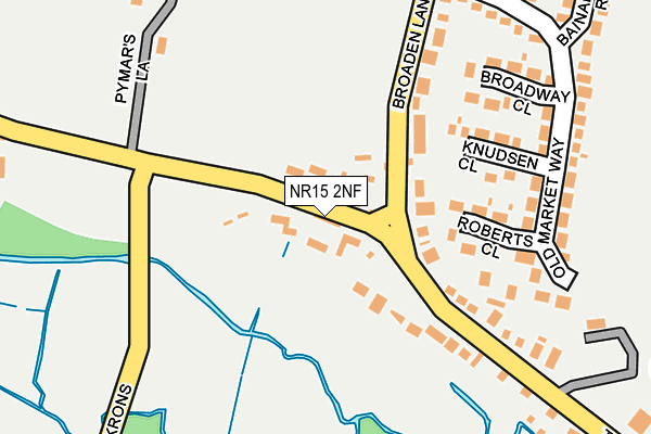 NR15 2NF map - OS OpenMap – Local (Ordnance Survey)