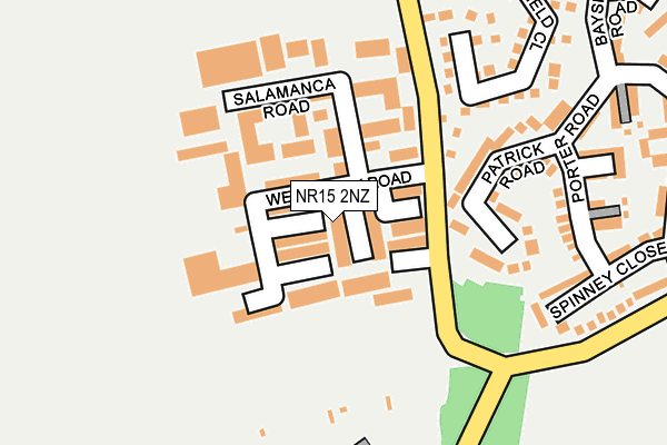 NR15 2NZ map - OS OpenMap – Local (Ordnance Survey)