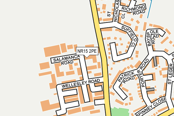 NR15 2PE map - OS OpenMap – Local (Ordnance Survey)