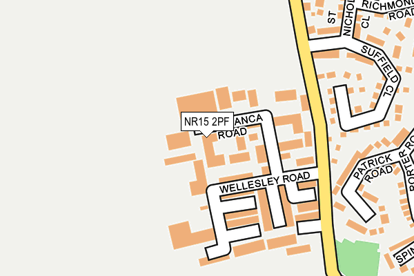 NR15 2PF map - OS OpenMap – Local (Ordnance Survey)