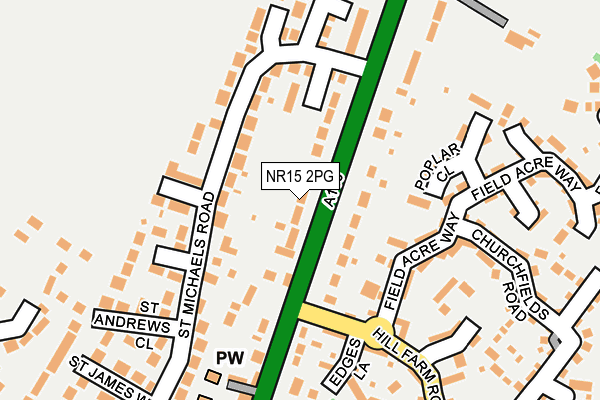 NR15 2PG map - OS OpenMap – Local (Ordnance Survey)