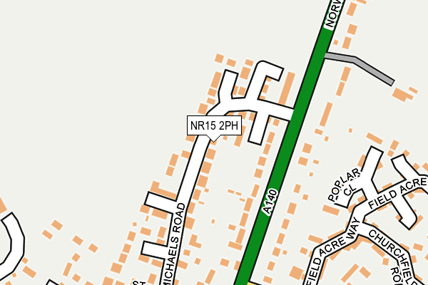 NR15 2PH map - OS OpenMap – Local (Ordnance Survey)